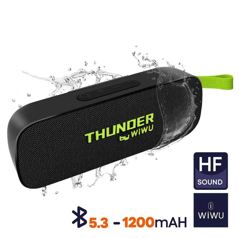 Coluna Bluetooth WIWU Thunder H2 Portátil Preta - Imagem 5