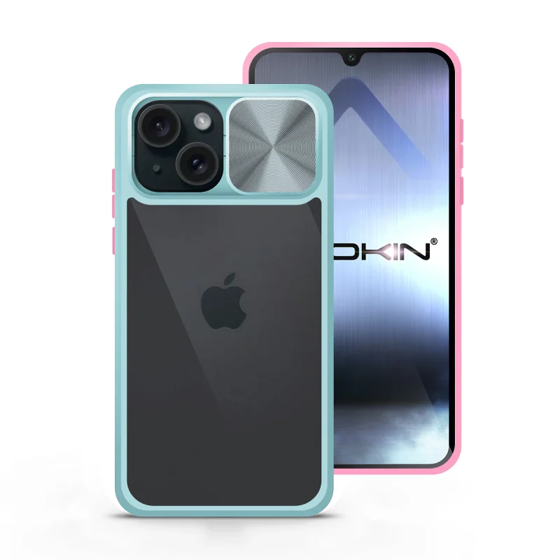 Capa de Gel Apokin Antichoque com Cobertura Deslizante para iPhone 15 Variedade de cores - Imagem 2
