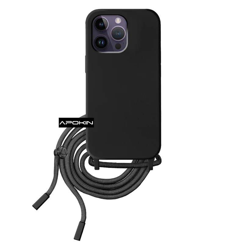 Capa Macia Apokin para iPhone 14 Pro Max com Cordão Rosa - Imagem 6