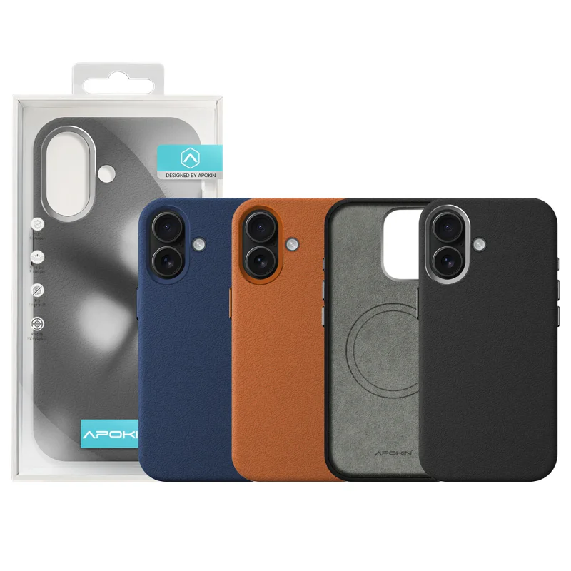 Capa Apokin para iPhone 16 em Pele Variedade de cores - Imagem 1