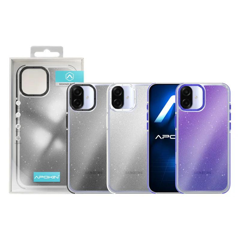 Capa Apokin Acrílica com Glitter para Samsung Galaxy A07 Preto