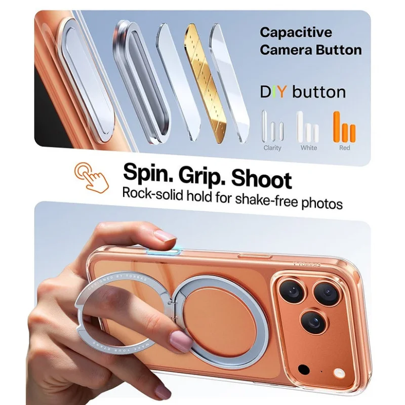 Capa Apokin Torras Ostand Pro Series para iPhone 17 Pro / 18 Pro Transparente - Imagem 3