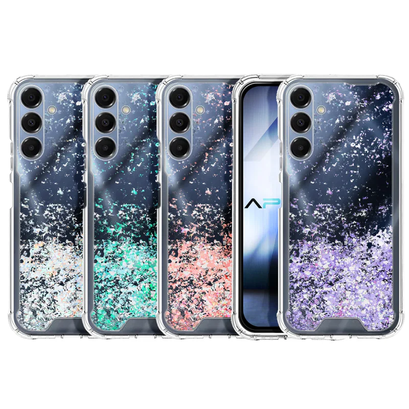 Capa de Gel Apokin Transparente com Glitter para Samsung Galaxy A16 Variedade de cores