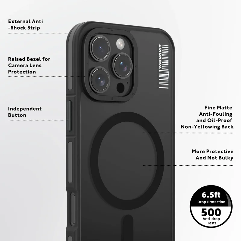 Capa Apokin para iPhone 17 Pro Max e 18 Pro Max Youngkit Areia Rochosa Laranja - Imagem 3