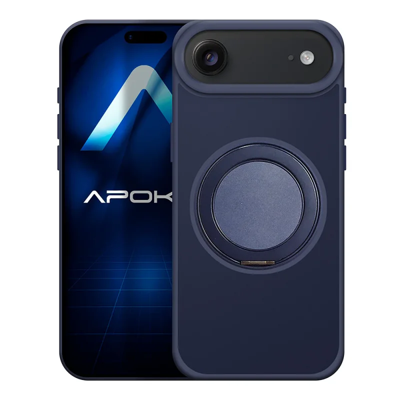Capa Apokin para iPhone 17 Air Smoked com Suporte Giratório Preto - Imagem 2