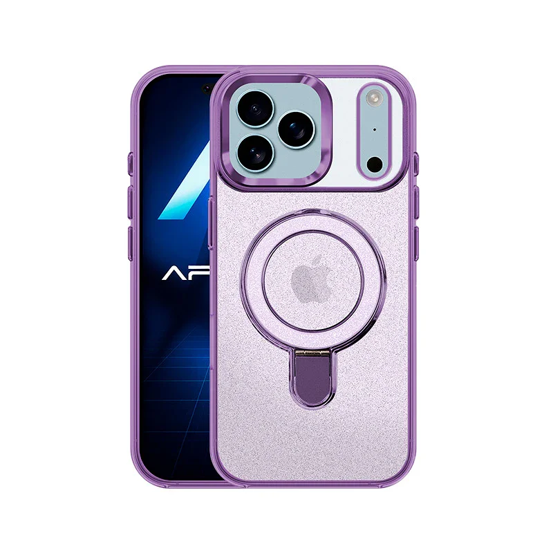 Capa Apokin para iPhone 17 Pro Max com Purpurina e Anel MagSafe Branco - Imagem 4