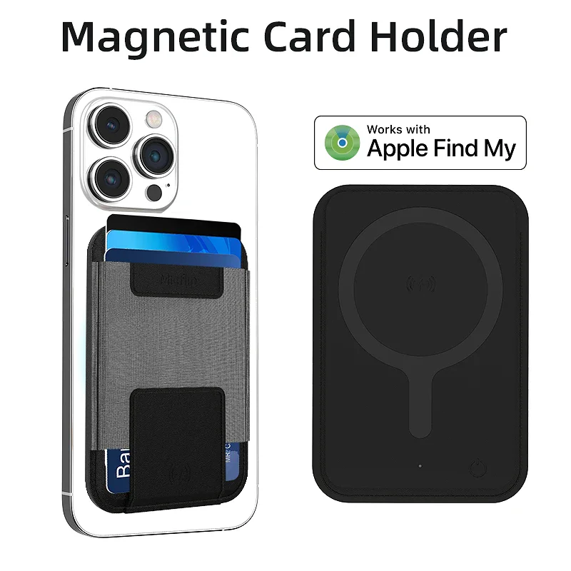 Porta-cartões Magnético Apokin com Localizador Find My para iPhone Castanho - Imagem 4