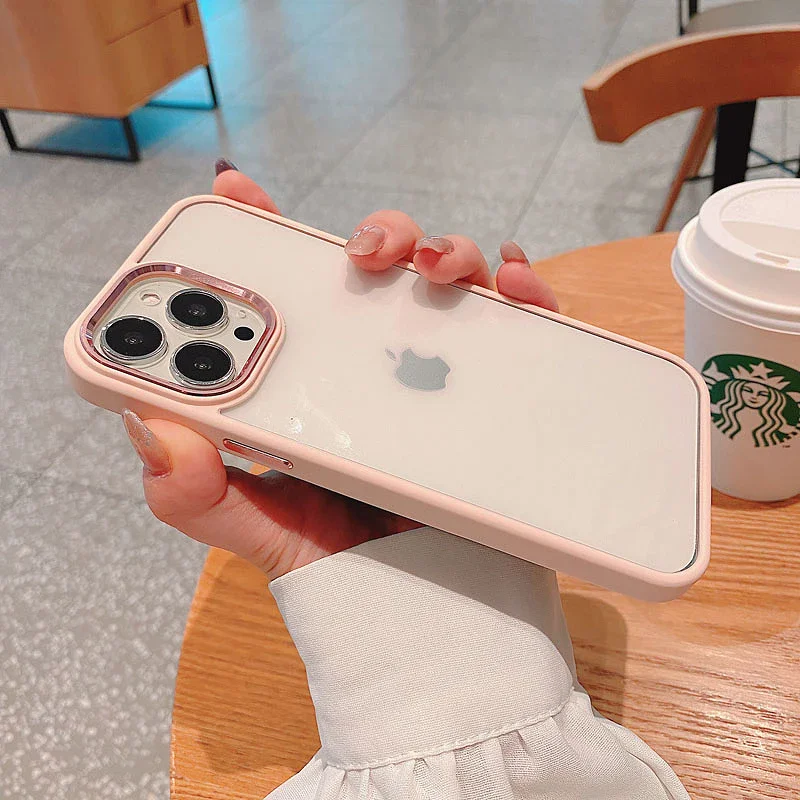 Capa Apokin para iPhone 11 Transparente Antichoque com Rebordo de Câmara em Alumínio Rosa - Imagem 5