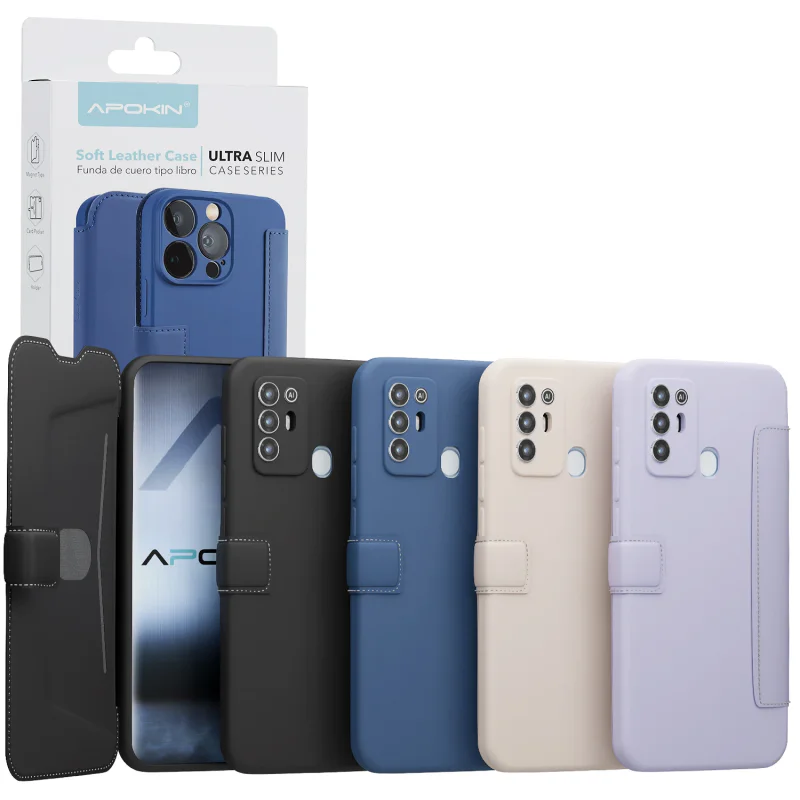 Capa Apokin para ZTE Blade A52 Silicone com Efeito Pele Preto