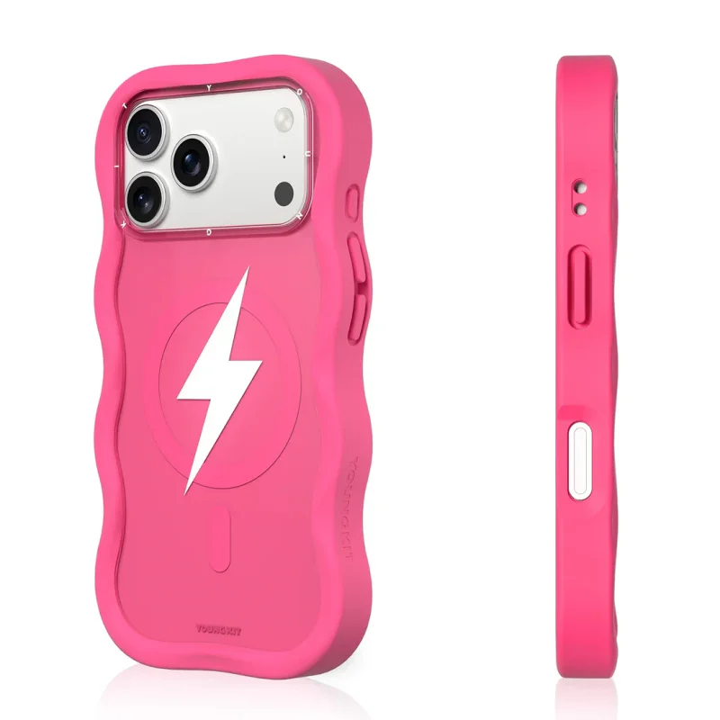 Capa Apokin Youngkit Onda Relâmpago para iPhone 17 Pro e 18 Pro Rosa - Imagem 2