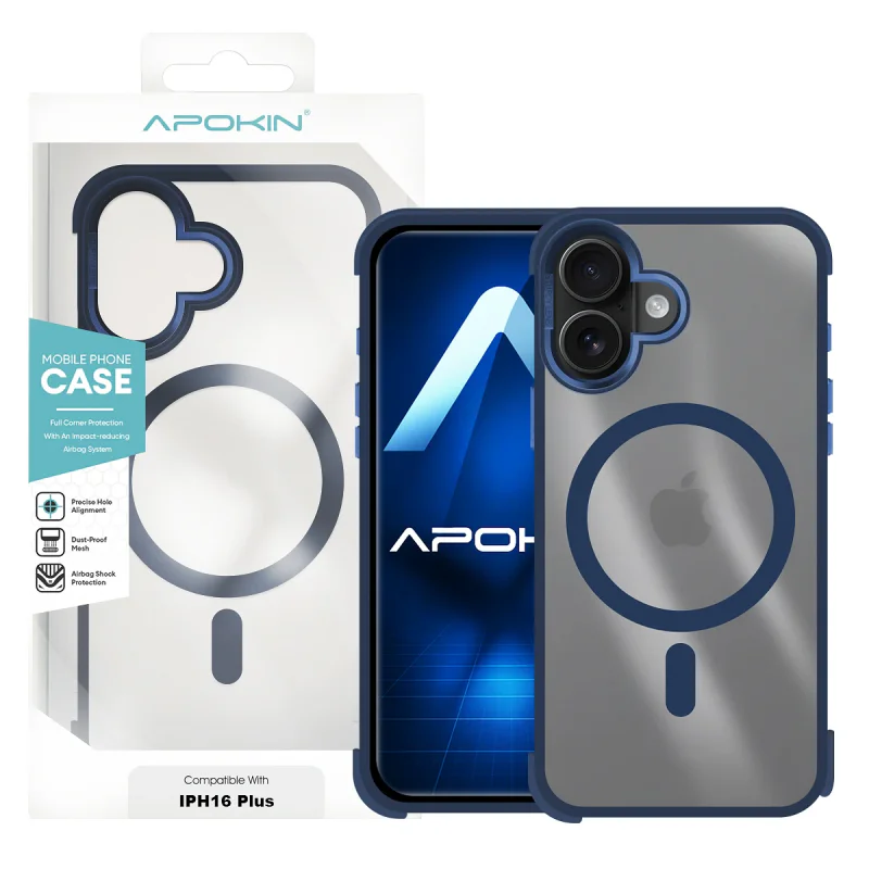 Capa de Silicone Apokin para iPhone 16 Plus com MagSafe Laranja - Imagem 3