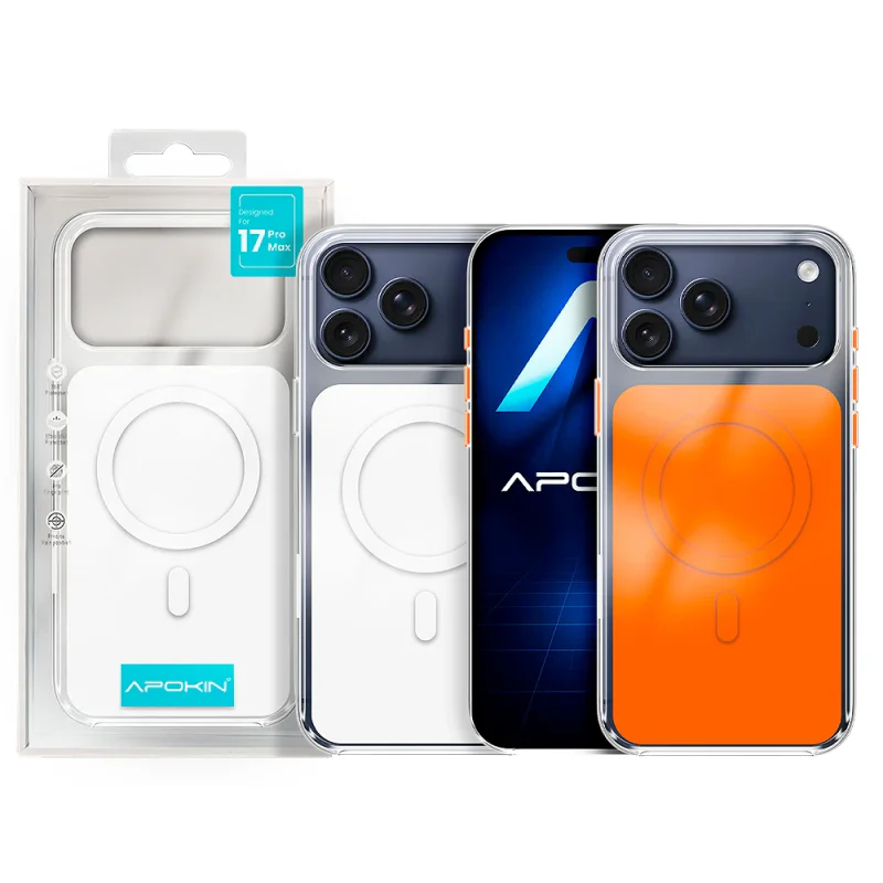 Capa Apokin Híbrida Premium com MagSafe para iPhone 17 Pro Max Branca Variedade de cores