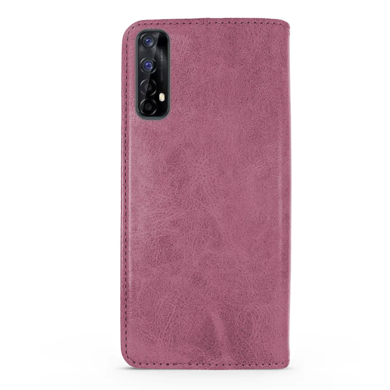 Capa Apokin para Realme 7 em Pele Sintética com Porta-Cartões Rosa - Imagem 5