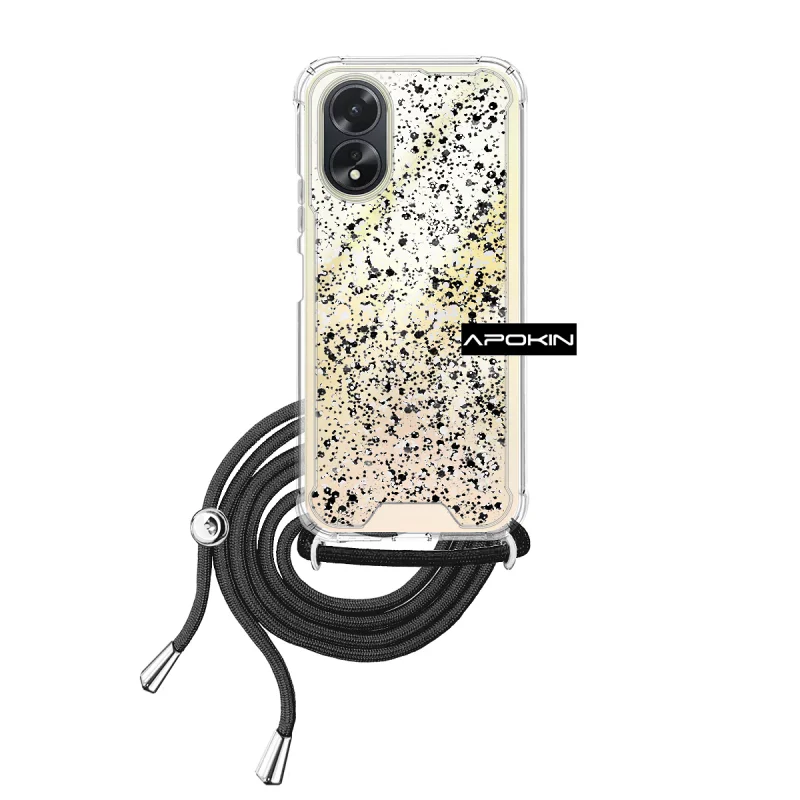 Capa Apokin para Oppo A38 4G Gel Transparente com Cordão Lilás - Imagem 5