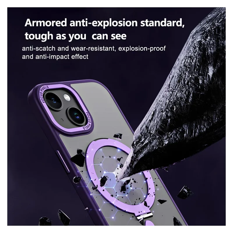 Capa Focus Apokin com Suporte de Anel para iPhone 15 Plus Verde - Imagem 4