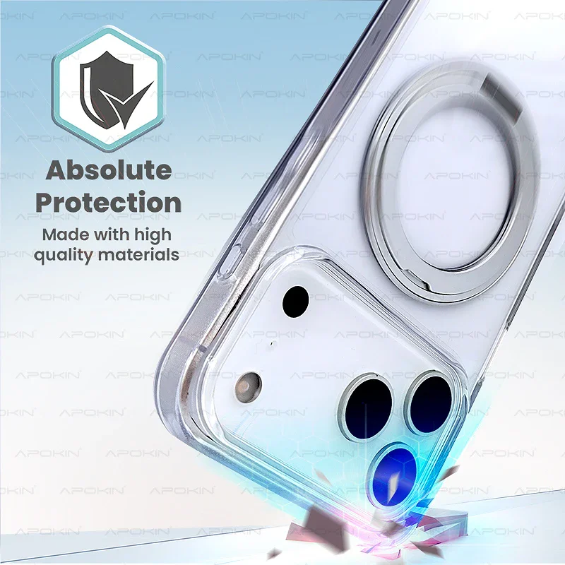 Capa Apokin Puro com Anel Giratório e MagSafe para iPhone 16e - Imagem 3