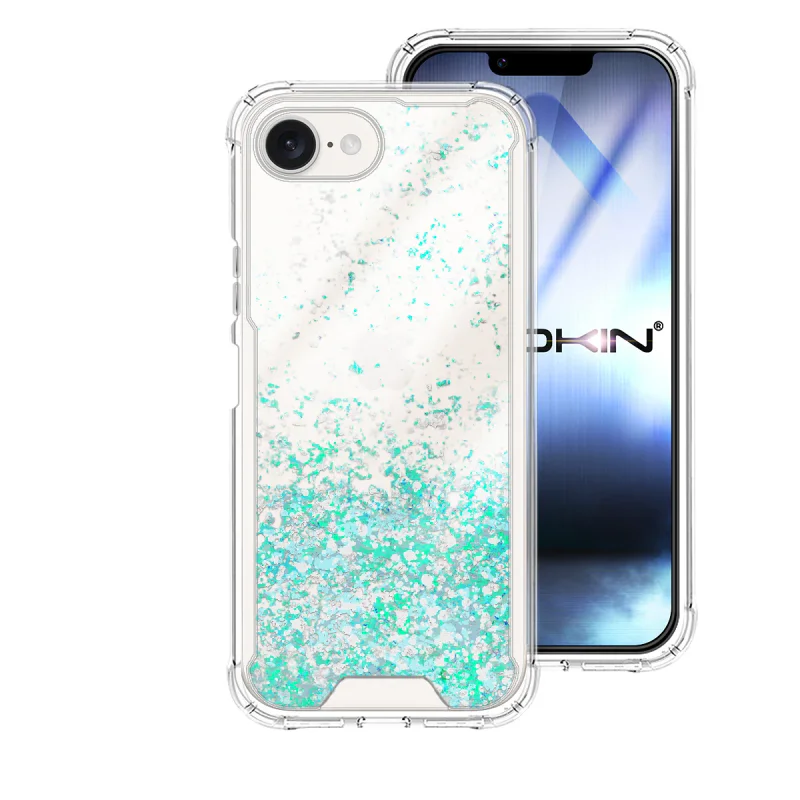 Capa Apokin para iPhone 16e / 17e Gel Transparente com Purpurina Rosa - Imagem 4