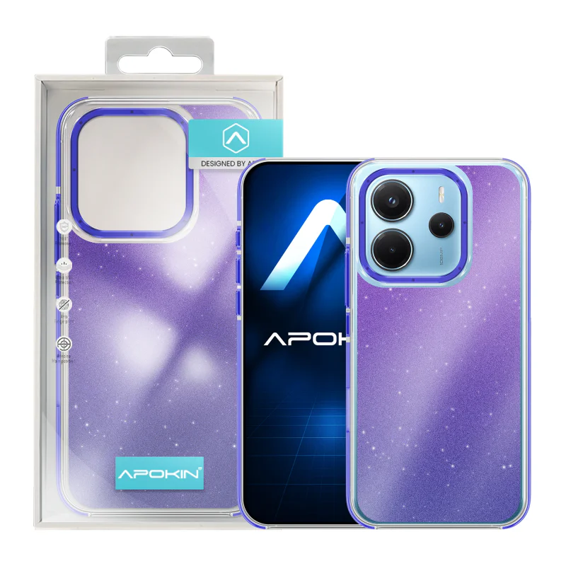 Capa Apokin para Xiaomi Redmi Note 14 5G com Purpurina Preto - Imagem 4