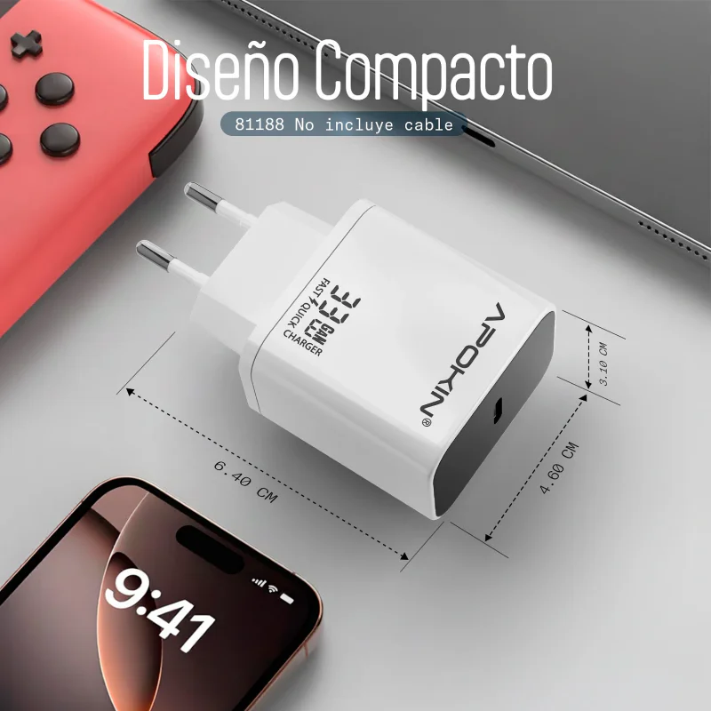 Carregador de Rede Apokin USB-C QC 3.0 33 W - Imagem 4