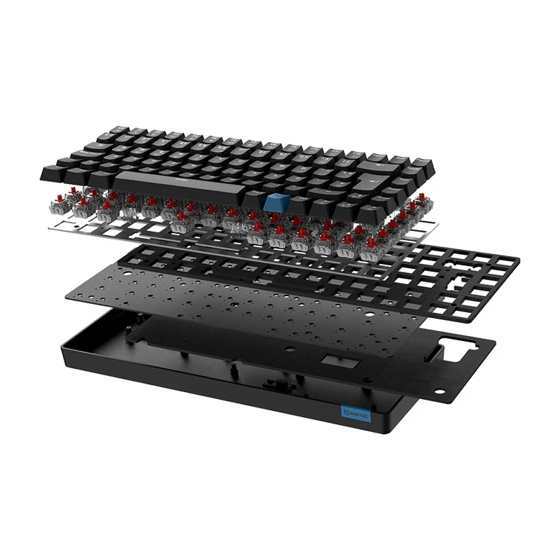 Teclado Gaming Mecânico Sem Fios Hiditec GM1K 75% Hot-Swap Gateron Pro Red RGB Preto - Imagem 9