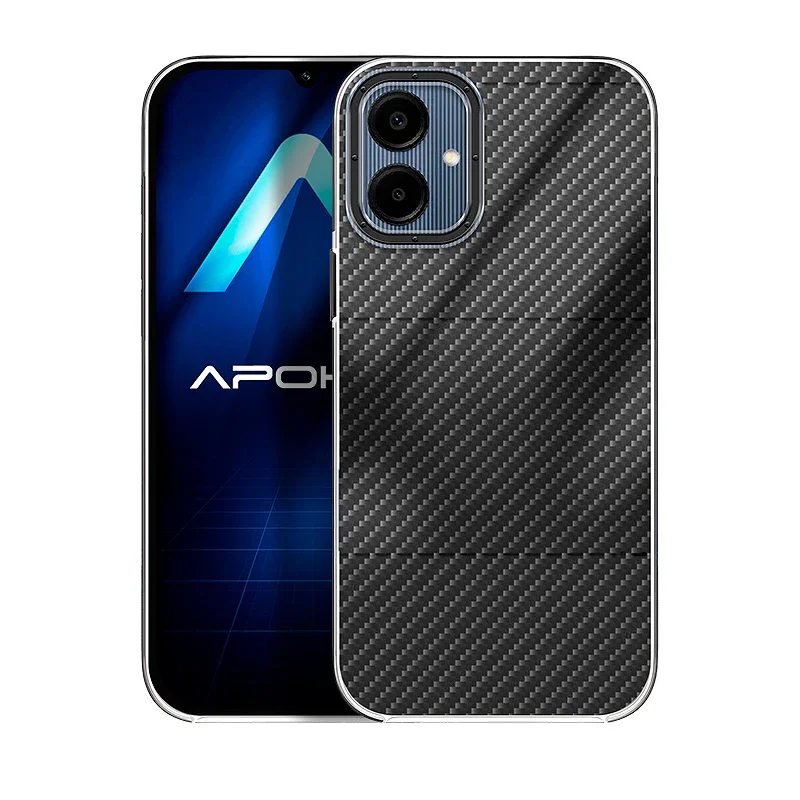 Capa Apokin Acrílica Efeito Carbono para Samsung Galaxy A06 Preto