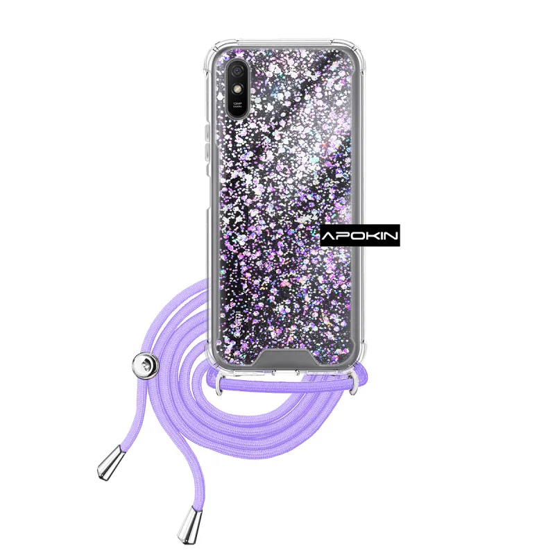 Capa de Gel Apokin para Xiaomi Redmi 9A Transparente com Cordão Variedade de Cores - Imagem 2
