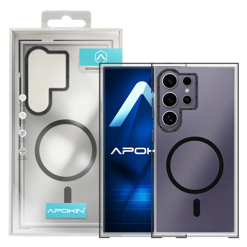 Capa Reforçada Apokin para Samsung Galaxy S24 Ultra com MagSafe Preto - Imagem 2