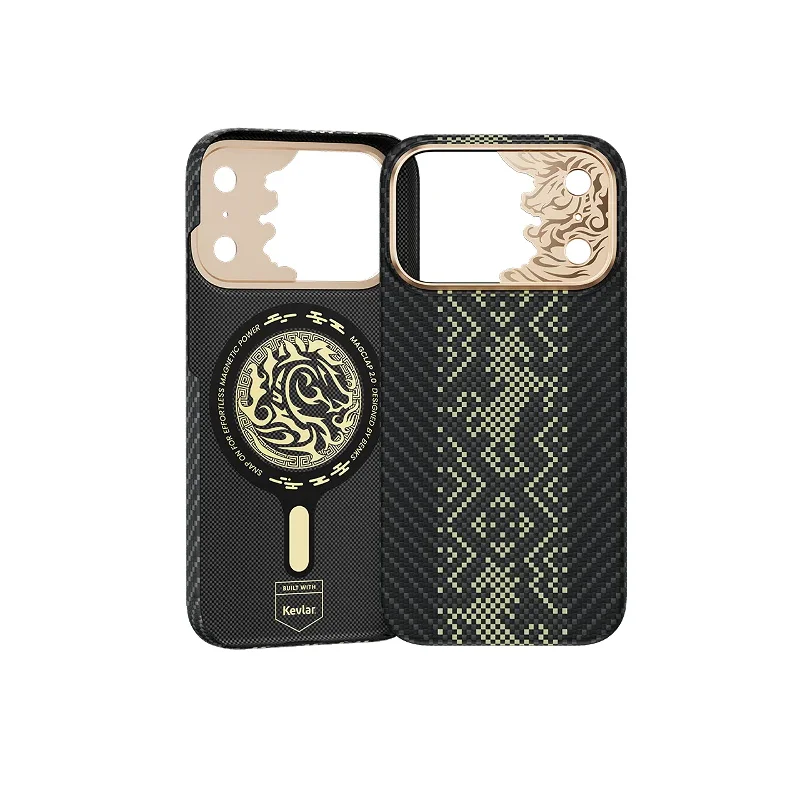 Capa Magnética Apokin para iPhone 17 Pro e 18 Pro em Kevlar Preto - Imagem 3