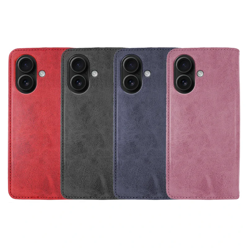 Capa Apokin para iPhone 17 em Pele Sintética com Porta-cartões Variedade de cores