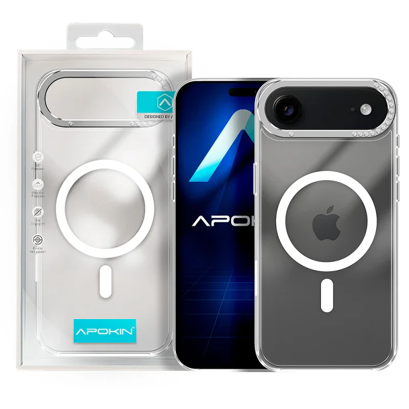 Capa Apokin Puro Diamante para iPhone 17 Air Acrílica com MagSafe Transparente - Imagem 1