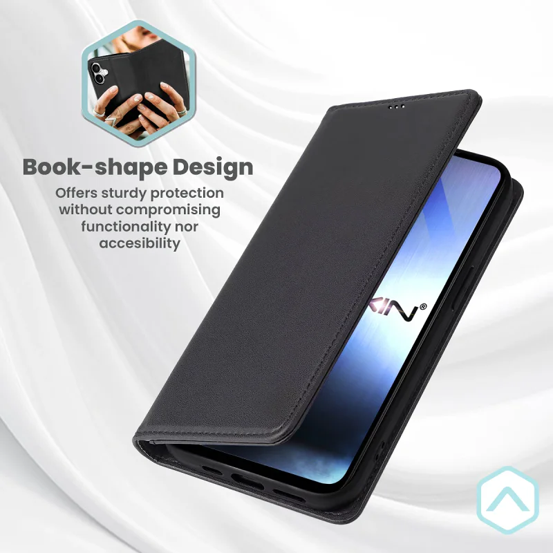 Capa Apokin Oppo A16 e A54s com Tampa em Pele Sintética Vermelho - Imagem 4