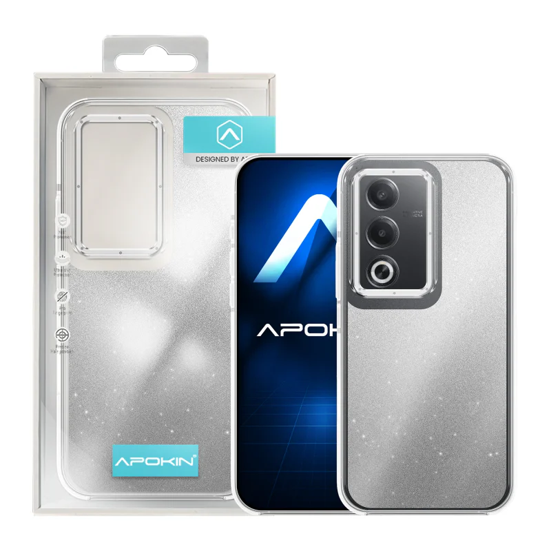 Capa Apokin para Oppo A80 5G Purpurina Acrílica Hard Preto - Imagem 3