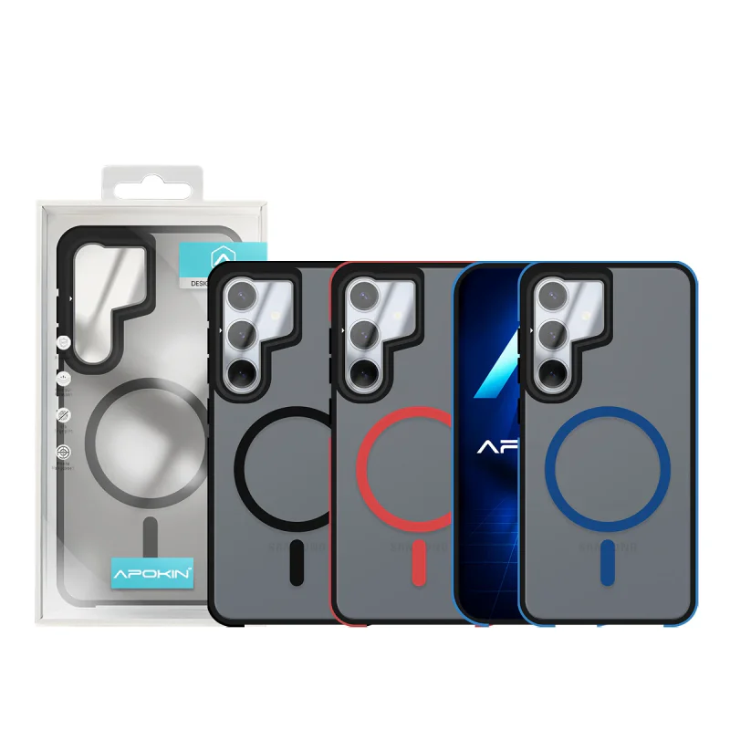Capa Apokin para Samsung Galaxy S24 e S25 Fumada com MagSafe e Proteção de Câmara Preto