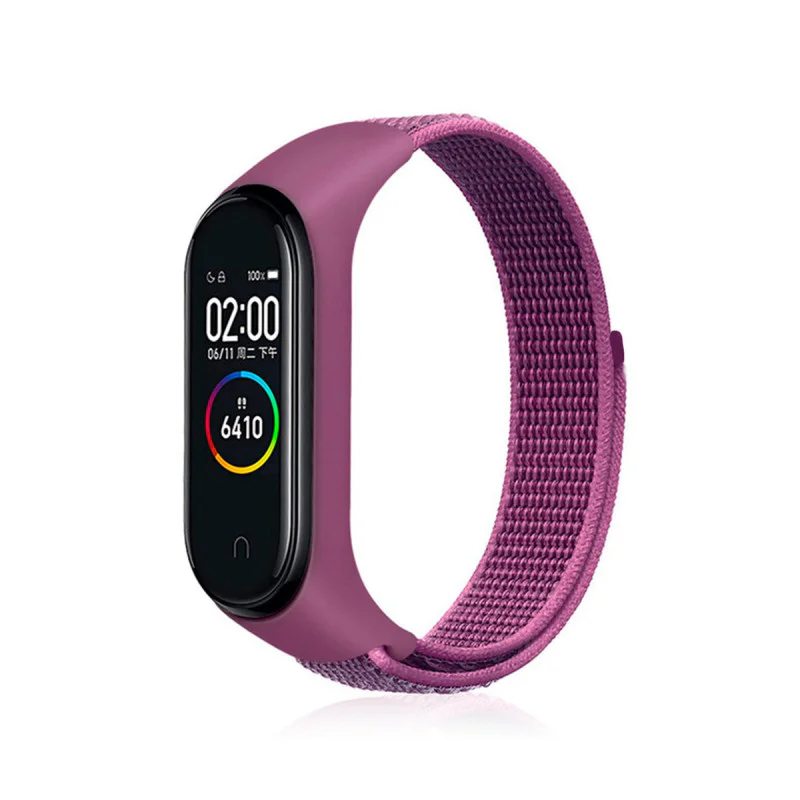 Bracelete Apokin Xiaomi Mi Band 3, 4 e 5 Velcro Lilás - Imagem 1