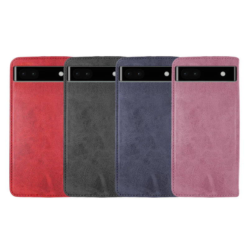 Capa com Tampa e Porta-Cartões Apokin para Google Pixel 6 em Pele Sintética Preto