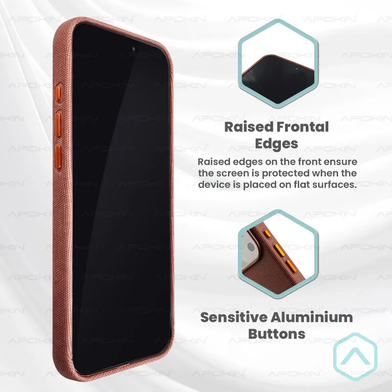 Capa Apokin para iPhone 17 com Efeito Tecido Texturado e MagSafe Preto - Imagem 5
