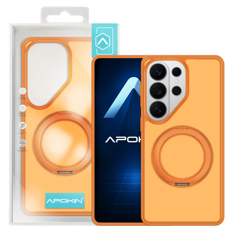 Capa Apokin para Samsung Galaxy S26 Ultra Fosca com Aro MagSafe e Suporte Preto - Imagem 5