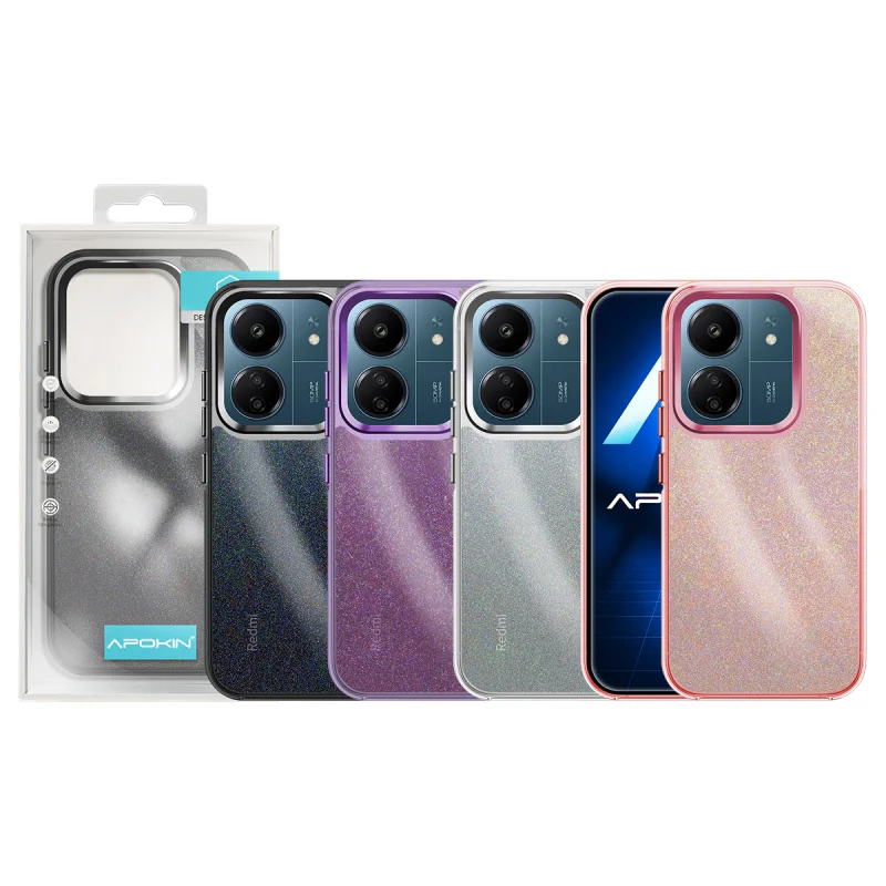 Capa Apokin Xiaomi Redmi 13C Acrílica com Purpurina Prata - Imagem 1