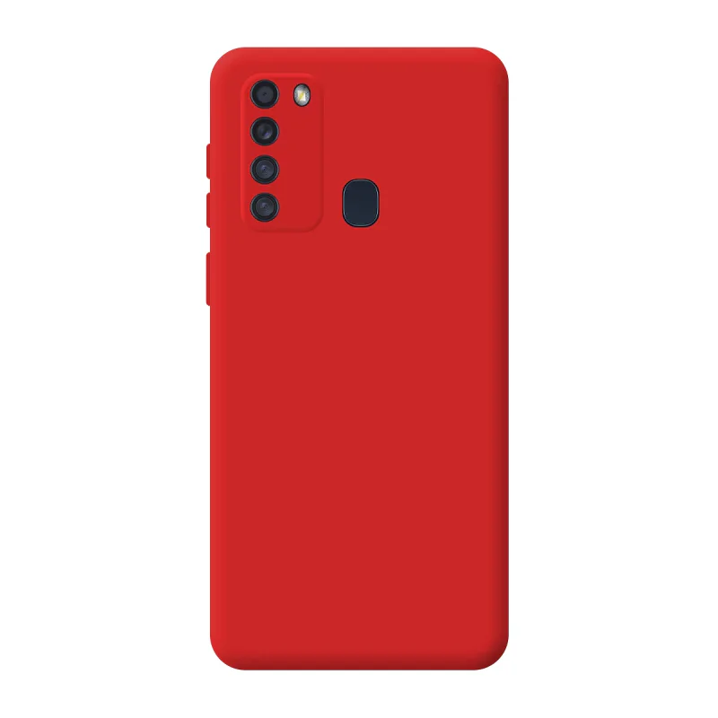 Capa Apokin para Samsung Galaxy A21 em Silicone Macio com Proteção de Câmara 3D Vermelho - Imagem 3