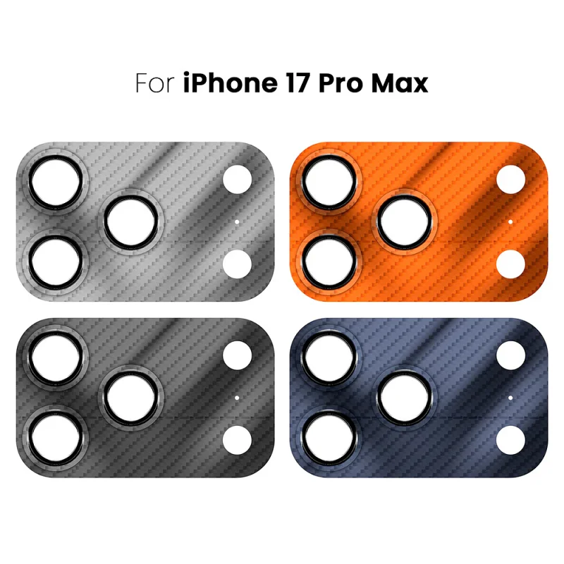 Protetor de Câmara CaseWorld Apokin para iPhone 17 Pro Max em Fibra de Carbono Prata