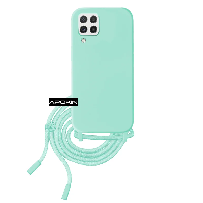 Capa Apokin para Samsung Galaxy A22 4G Silicone Suave com Cordão Vermelho - Imagem 2