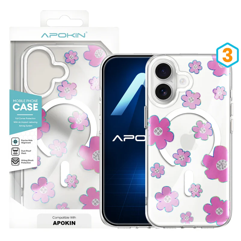 Capa Apokin para Apple iPhone 16 Silicone com Desenho e MagSafe Cor 4 - Imagem 4