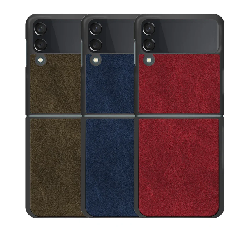 Capa Apokin em Pele Sintética com Porta-Cartões para Samsung Galaxy Z Flip 6 Rosa - Imagem 1