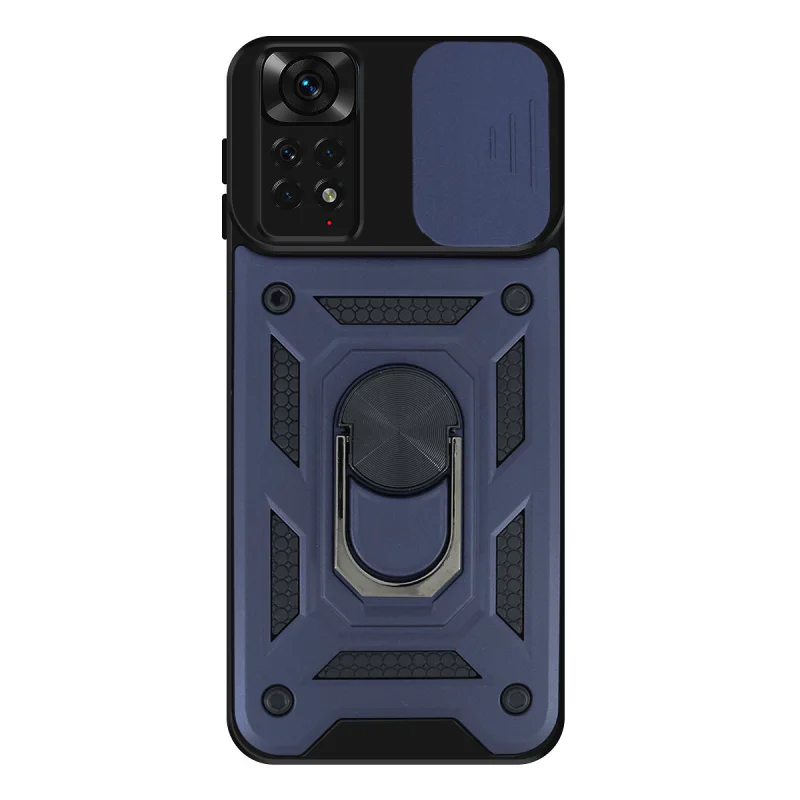 Capa Apokin para Xiaomi Redmi Note 11 4G com Anel Íman e Cobertura de Câmara Deslizante Preto - Imagem 4