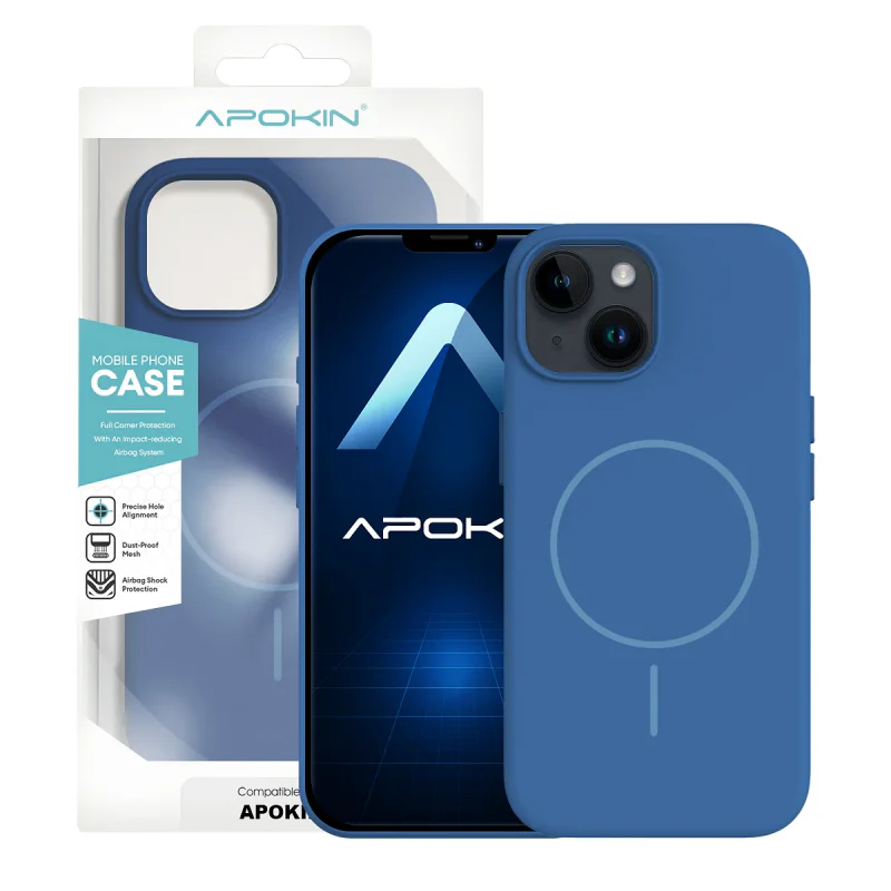 Capa Apokin Silicone Premium com MagSafe para iPhone 14 Lilás - Imagem 2