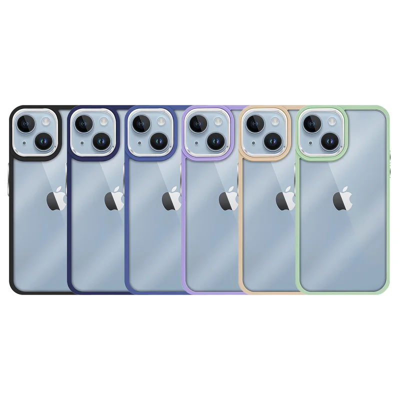 Capa Apokin para iPhone 14 Plus Silicone com Rebordo de Câmara em Alumínio Verde - Imagem 1