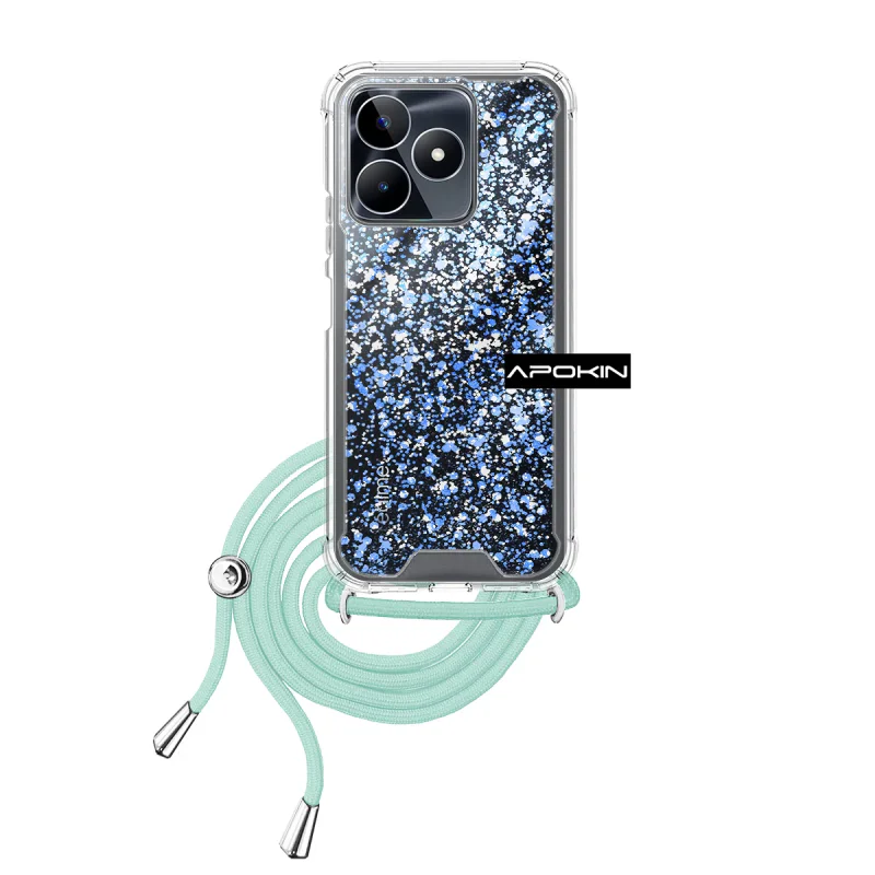 Capa de Gel Apokin Transparente com Cordão para Realme C53 Rosa - Imagem 4