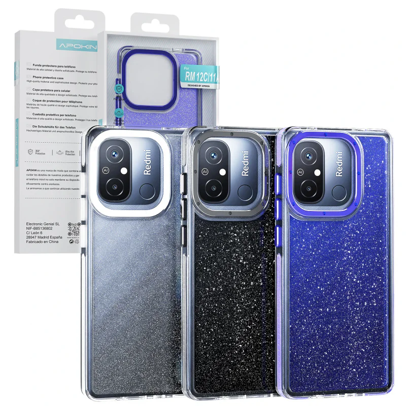 Capa com Purpurina Apokin para Xiaomi Redmi 15C Lilás