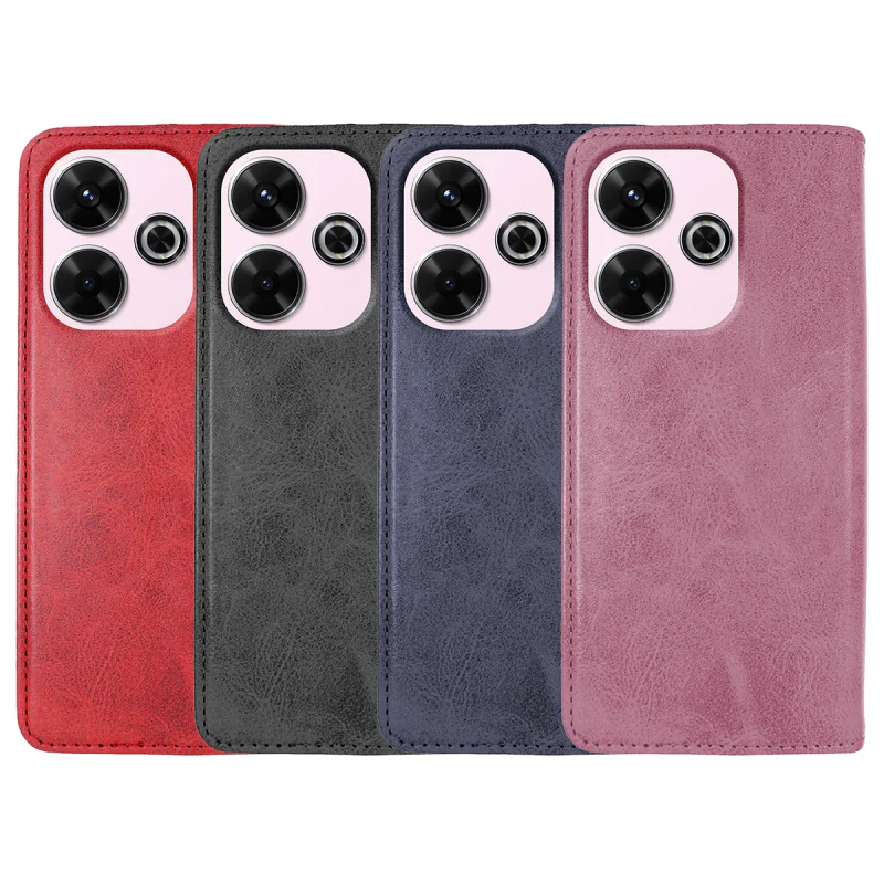 Capa Apokin para Xiaomi Redmi 13 em Pele Sintética com Porta-Cartões Preto