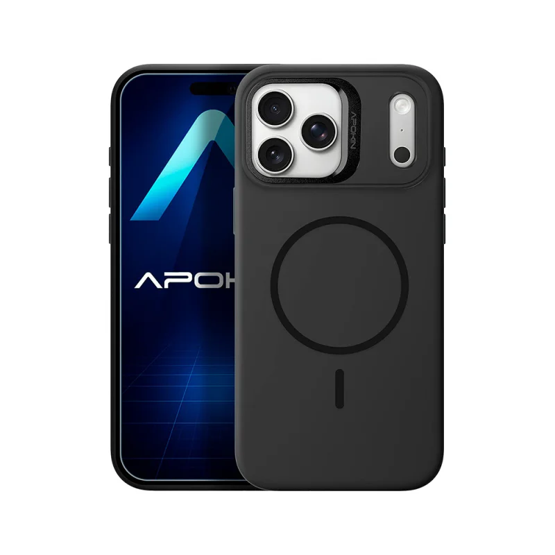 Capa Apokin iPhone 17 Pro Silicone Premium com MagSafe e Suporte Dourado - Imagem 2